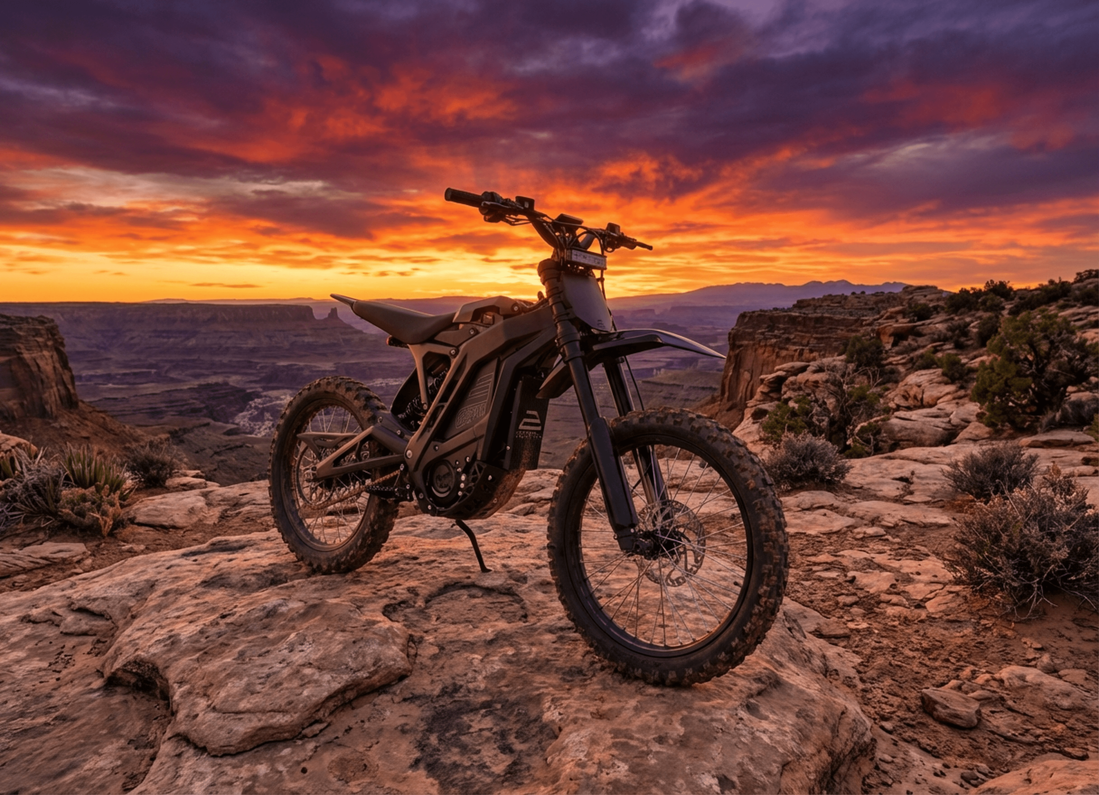 SR parked at canyon rim during sunset