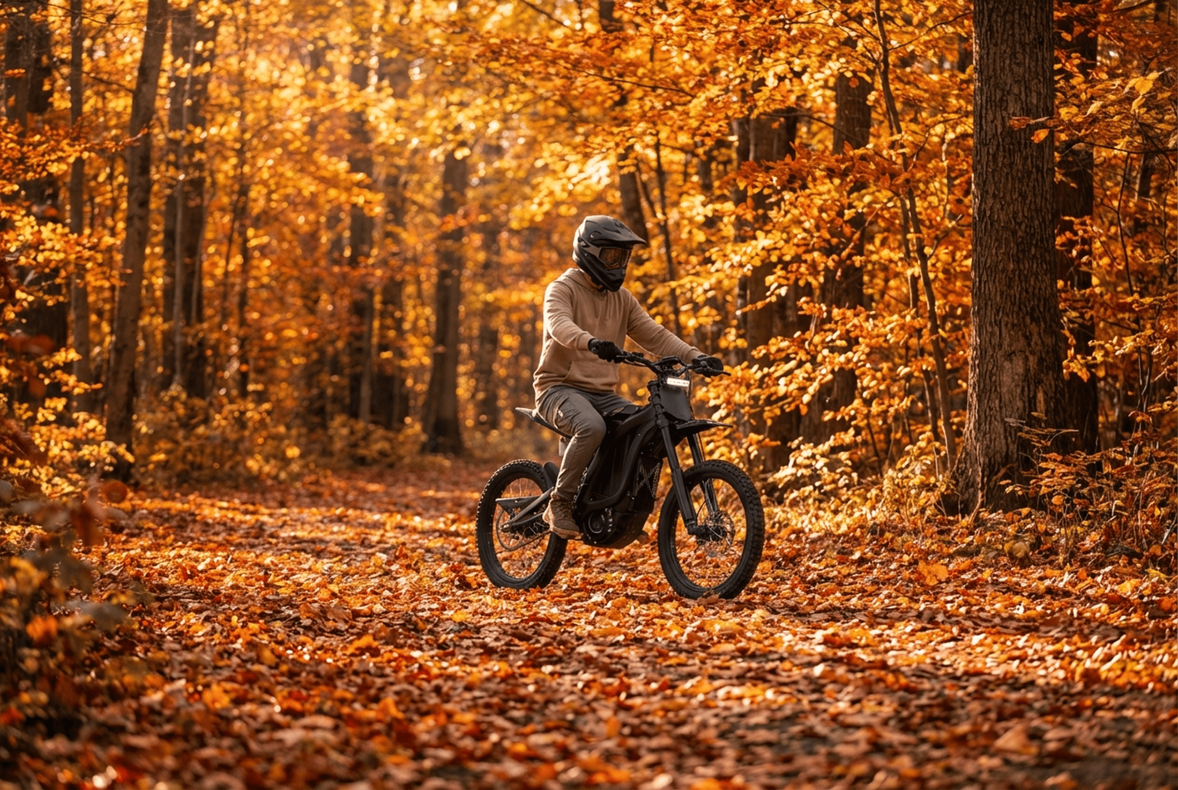 E Ride Pro SS 3.0 parked at golden hour with trail behind