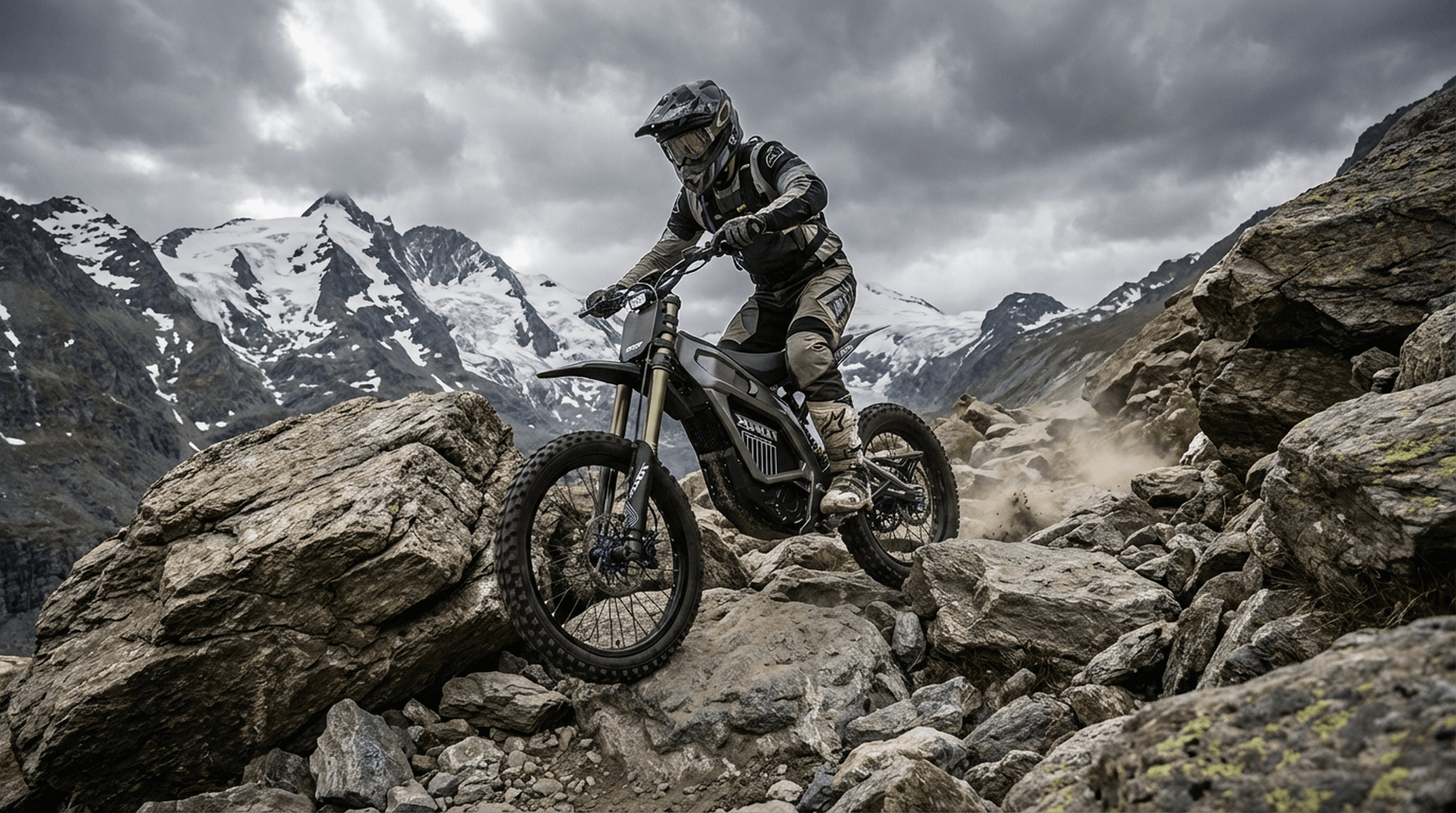 Tork Pro-Sport scrambling over alpine rocks
