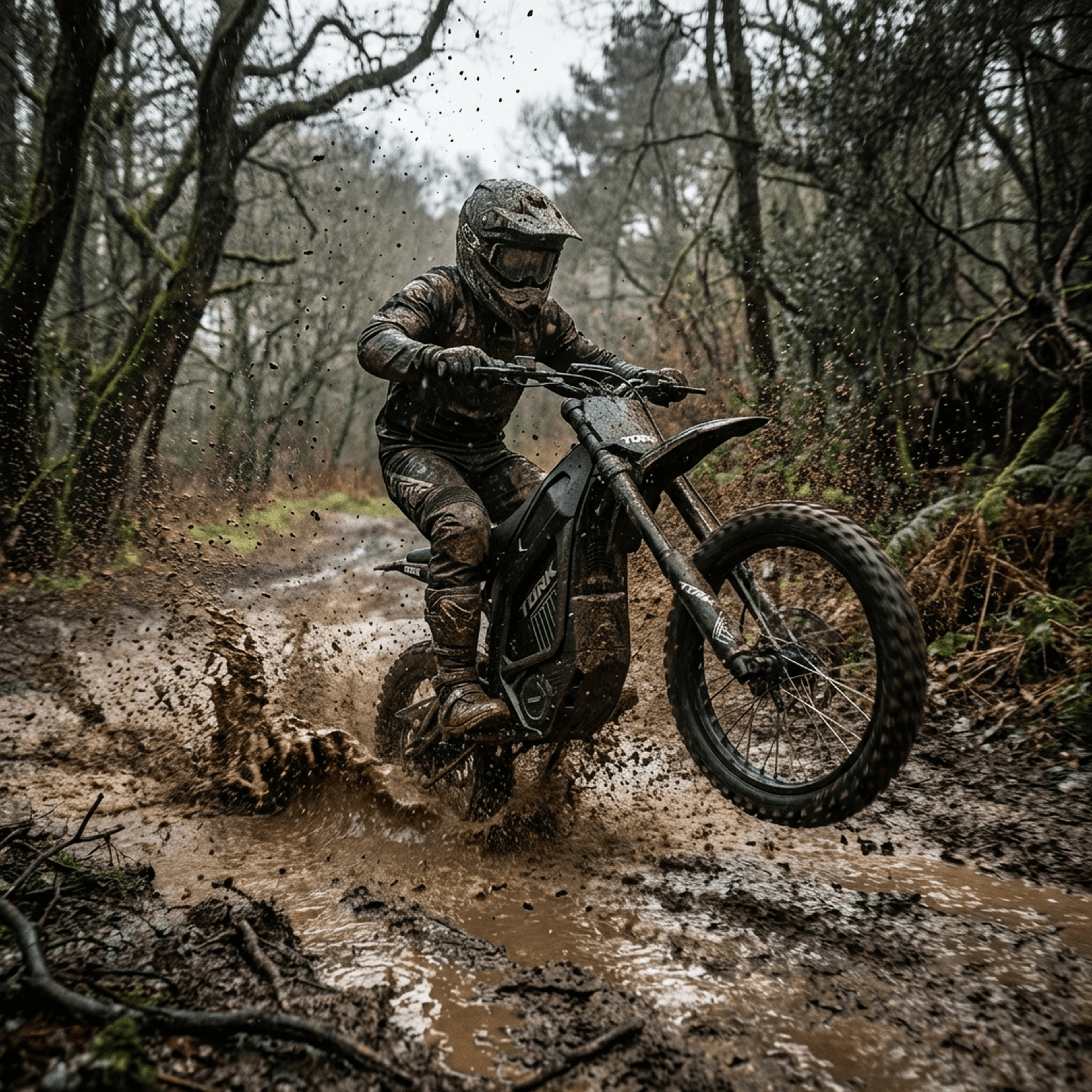 Tork Pro-Sport blasting through mud in a forest